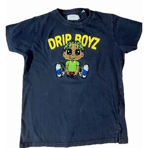 Drip Boys Tshirt 14/16 Black Short Sleeve Graphic Tee